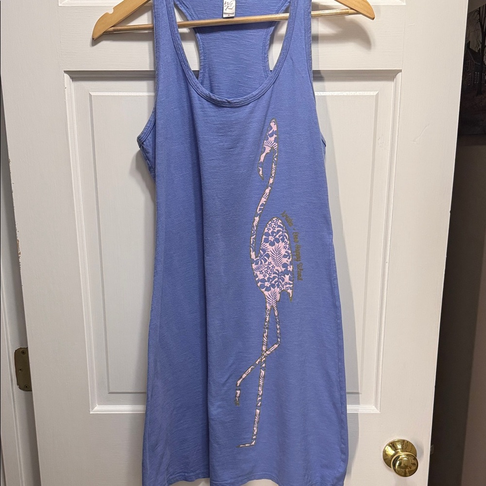 West Trend Aruba flamingo racerback beach coverup